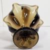 Image 3 : Vintage Viking Glass "Epic" 6-Petal Handkerchief Compote Bowl in a Smoke Brown Color