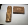 Image 1 : Pretty Carved Wood Box & Face In Log 