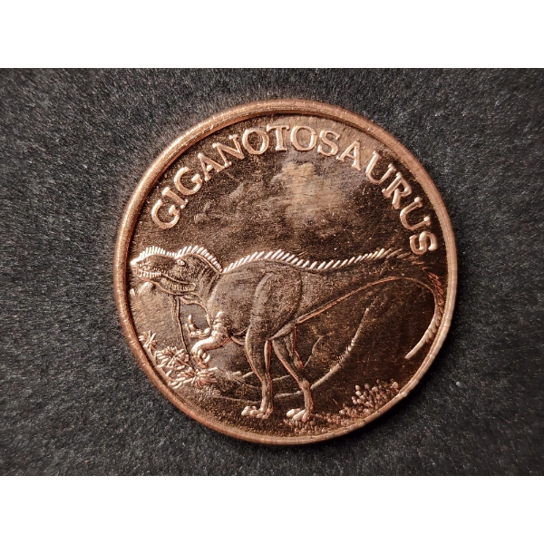 Giganotosaurus Dinosaur 1 Oz .999 Fine Copper Round 