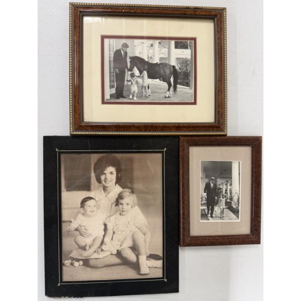 3 - OLD President Kennedy Framed Photos With Children 