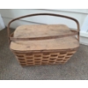 Image 7 : PICKUP IN CANTON - Vintage Picnic Basket, Includes Wicker Plate Holders, Cups, Plates Table Cloth, A