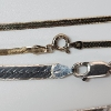 Image 3 : Two Sterling Silver Herringbone Necklaces Gold-Tone and Silver-Tone - TW: 21.7g