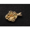 Image 2 : Beautiful 14K Yellow Gold Pendant with Emerald Gemstones and Diamond TW: 2.1g