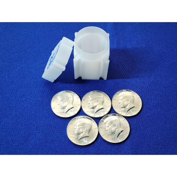 x5 Assorted Years Kennedy Half Dollars 40% Silver FV: $2.50 and Coin Tube