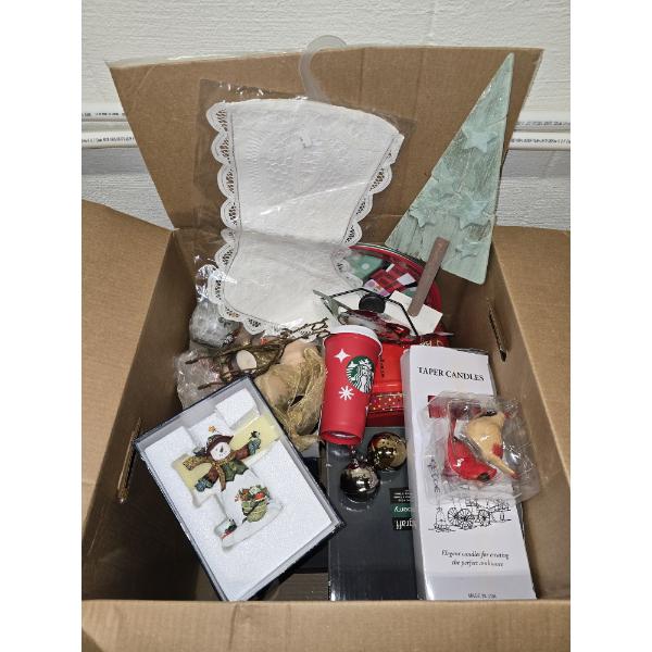 Christmas Decor incl Jingle Bell Salt & Pepper Shakers, Lace Stocking, Ornaments & More
