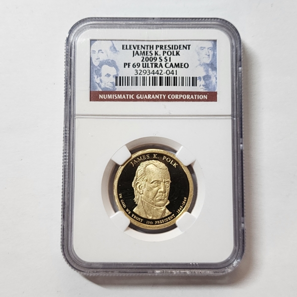 NGC PF69 Ultra Cameo 2009-S Eleventh President James K. Polk Presidential Dollar 