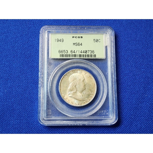 1949 Silver Franklin Half Dollar PCGS MS 64