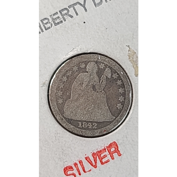 1842-O 90% Silver Seated Liberty Dime