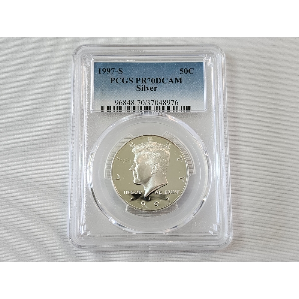 1997-S Silver Kennedy Half Dollar Graded by PCGS PR 70 DCAM