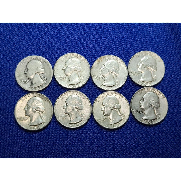 Assorted Years 90% U.S. Silver Quarters - Face Value $2.00