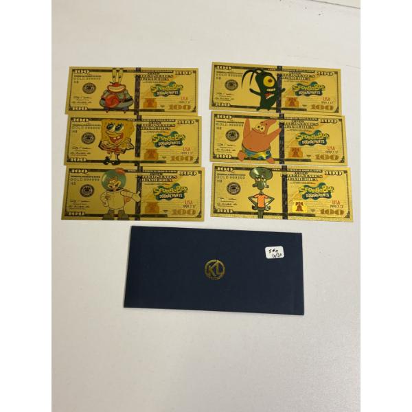 Spongebob "100" Dollar Gold Foil Notes - Novelty/Collectible Items