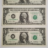 Image 2 : Three Consecutive Serial Number Uncirculated 2001 United States $1 Federal Reserve Notes 