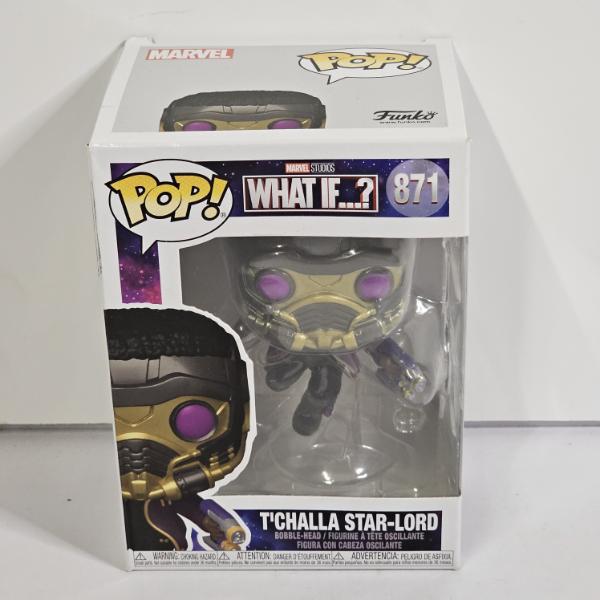 Funko Pop! Marvel Studios What If...? #871 T'Challa Star-Lord Bobble-Head Vinyl Figure 6.25"