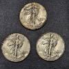 Image 1 : 3 Pcs - 1946 P / 1946 D / 1946 S  Walking Liberty Half Dollars - High Grade - See Pics