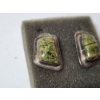 Image 2 : Sterling Silver Green Jasper/Serpentine-Like Stone Earrings - TW: 8.0g