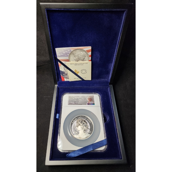 2022 NGC 1st Day Production PF 70 ULTRA CAMEO Pulsating Ultra High Relief 5 0z Canadian Peace Dollar