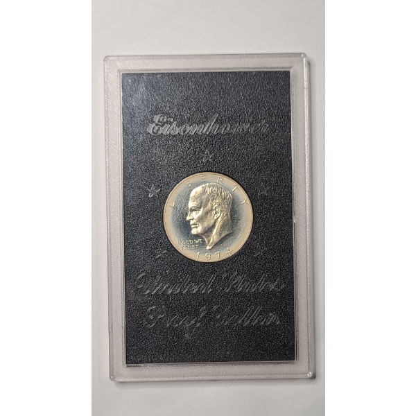 
1974-S Eisenhower 40% Silver Proof Dollar In Display