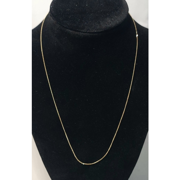 10K Yellow Gold 18" Necklace - Weight: 1.0g