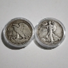 Image 2 : Two 90% Silver Walking Liberty Half Dollars ~ 1943 & 1945 ~ $1.00 Face Value