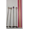 Image 10 : (5) Vintage Handmade Silver Wrapped Coin Spoons Ft Polished Stones - AT LEAST 80% Silver - TW: 90.1g