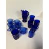 Image 1 : Blue Glass Dishware Collection - Pitcher - Teacups - Cups - Dishes