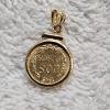 Image 2 : Mexican Dos Pesos Coin Pendant minted in 90% Fine Gold (21.6 karat) in 14k Bezel AGW: 2.4g