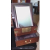 Image 1 : Japanese Small Jewelry Box 0r Shaving Box with Folding Mirror - See Pics