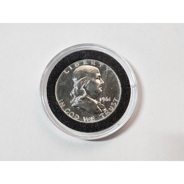 1961 Franklin Half Dollar - 90% Silver - Proof-Like Coin - in Capsule 