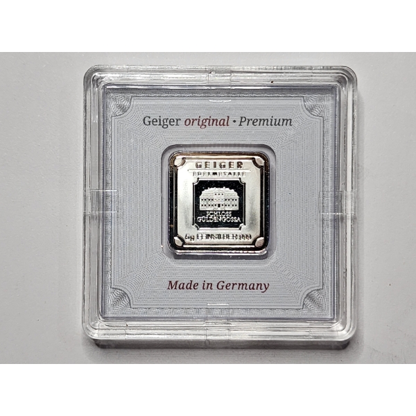 5 Gram .999 Fine Geiger Silver Bar In Original Case With Certificate