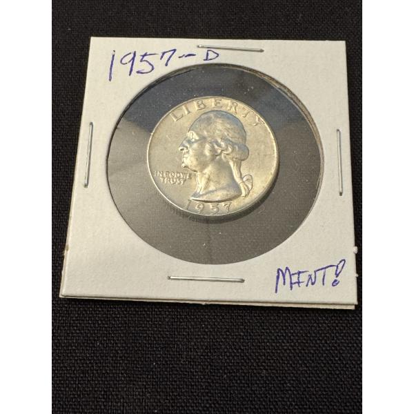 1957-D United States Washington Silver Quarter - Mint Condition