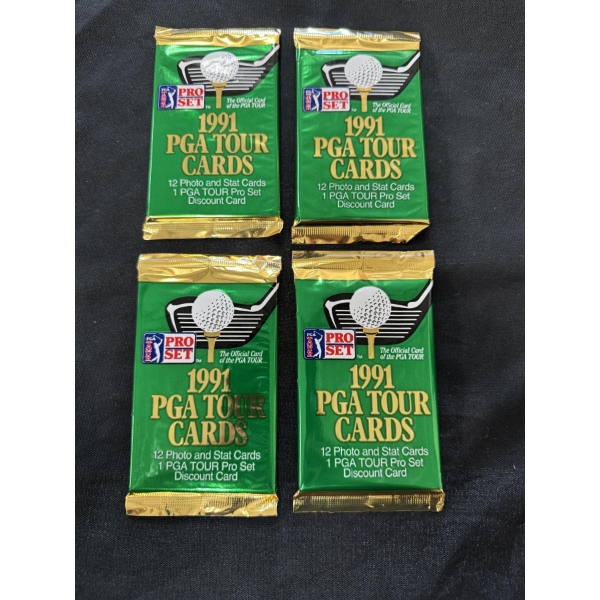 4 - 1991 Unopened Pro Set PGA Tour Wax Packs - 12 Cards Per pack