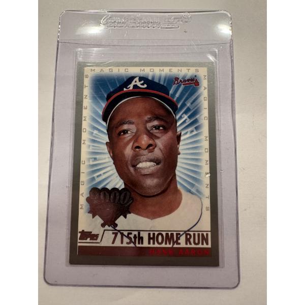 2000 Topps HANK AARON 715 HOME RUN Baseball Card In Holder - Mint Condition - Limited Edition