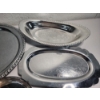 Image 5 : Assorted Serving Trays, Creamer and Sugar Bowl: Including Pewter and Silver-Plated
