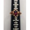 Image 8 : Vintage 10K Yellow Gold Cluster Garnet & Diamond Ring - Size 6 - Weight: 4.3g