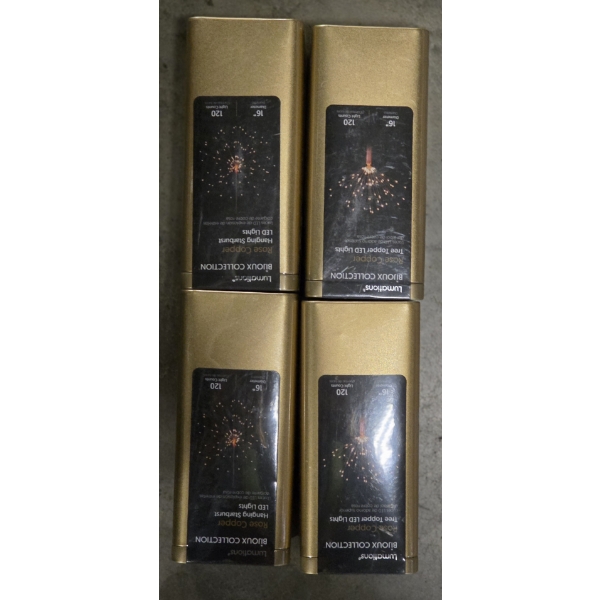 Brand New- 4 Rose Copper 120 Mini Light Sets