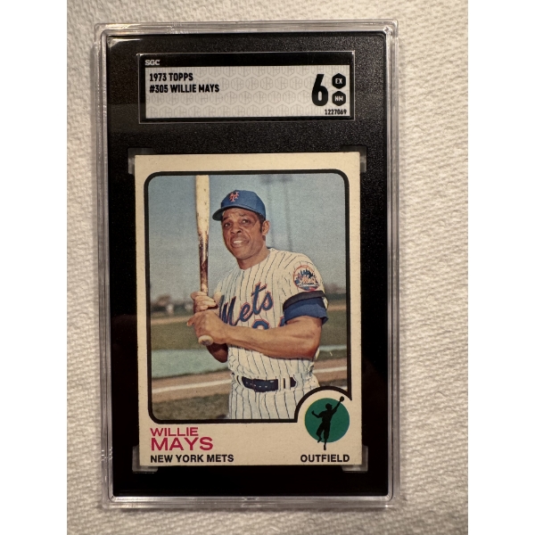 1973 Willie Mays Topps Baseball Card - Graded By SGC 6 