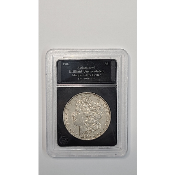 United States 1902 Brilliant Uncirculated Morgan 90% Silver Dollar
