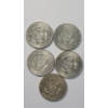 Image 2 : (5) Assorted Years/Mint Marks United States 40% Silver Kennedy Half Dollars - Face Value: $2.50