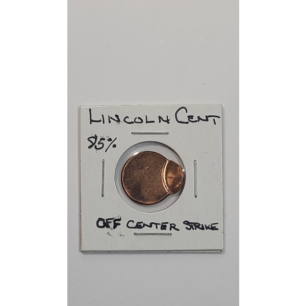 United States Lincoln Cent With Very Obvious "Off Center" Error