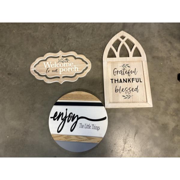 3 Wall Hanging Photos - Enjoy the little things - Grateful, thankful, blessed