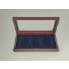 Image 1 : Nice 3-Coin Glass-Top Display Case; Fits Standard Graded Coin Slabs Approx. 10"x5"