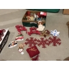 Image 8 : *Pick Up At Mantua Home-No Shipping Available*  Gray Tote filled with Christmas Decor - Ornaments