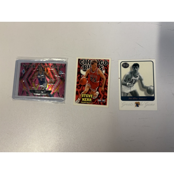 Basketball Cards - 3 Cards - Fire Forged - Tyrese Maxey - Philadelphia 76ers - Steve Kerr - Chicago 