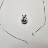 Image 2 : 10K White Gold Pendant with Broken 10K White Gold Chain - Total Weight: 3.0g