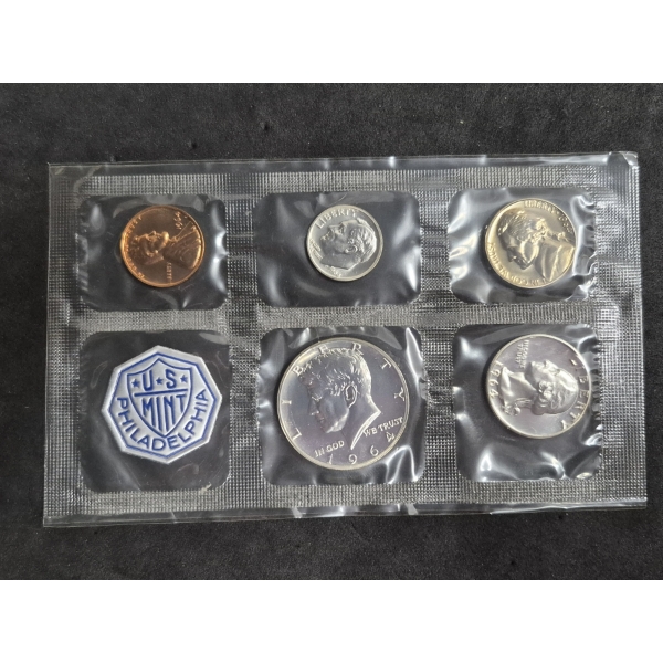 U.S. 90% SILVER COINS - 1964 (P) J F Kennedy 90% Silver PROOF Set  $.85 Face Value