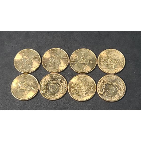 Assorted Gold Plated State Quarters Years - 1999/2000