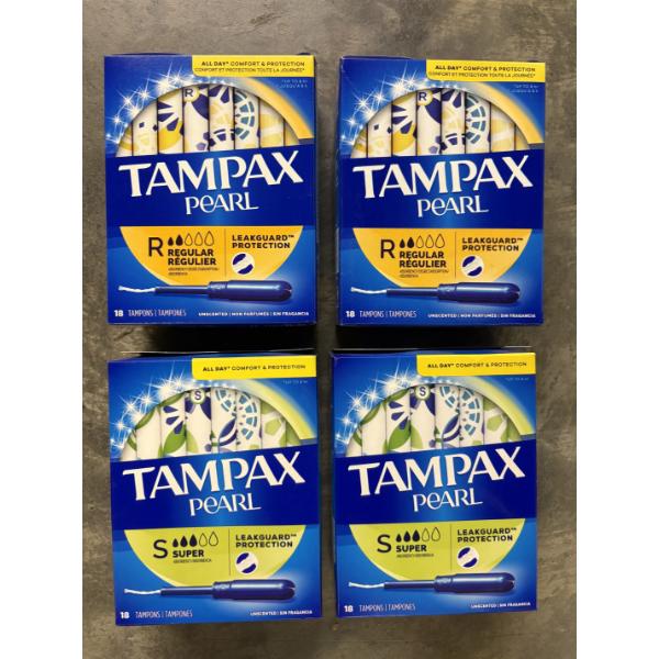 Brand New - 4 Boxes of Tampax Pearl Tampons