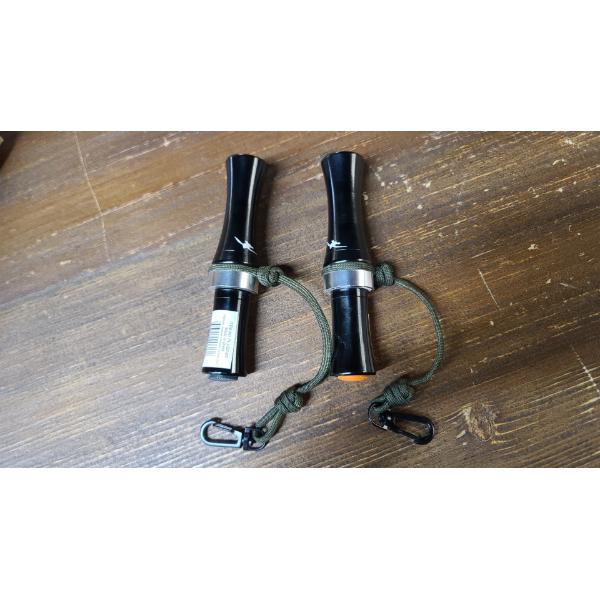 (2) New 1 Watt Duck Call Brand LED Hunting Flashlights With Removable Lanyard Clip