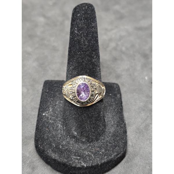 10k Class Ring with Blue Stone 5.7g