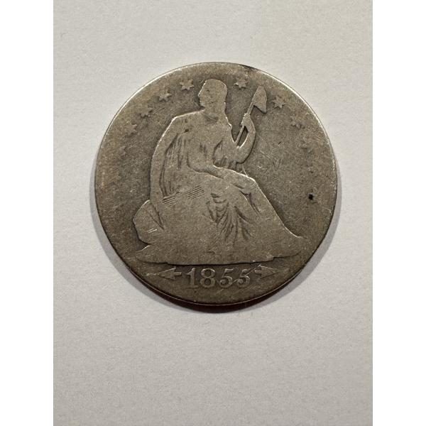 Incredible 1855-O United States Seated Liberty 50 Cent Silver Half Dollar With Arrows & Rays 